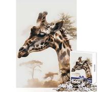 Tall Giraffe Dreams Hard Jigsaw Puzzle for Adults 1000 Pieces Birthday Gifts Difficult Hard Home Decoration Toys for And 14 Years And over (50x75cm)