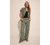 Tall Giraffe Print Wide Leg Trousers Long Tall Sally Light Khaki 10XL