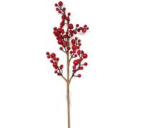 Tall Glossy Red Artificial Berry Spray x 72cm - Christmas Florist Pick