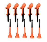Tall Golf Tees - 8 x 2.5 x 2cm Golf Stand | 10 Pack Long Tee with Low Friction and 10 Degree Slanted Head Design | For Training Drive Shots Reducing Friction on the Fairway Field