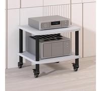 Tall Hey Duty Mobile Video Stand with Universal WheelsFloorStanding Tripod for Gaming Recording Office Living RoomAdjustable Height White 6ft