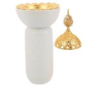 Tall Incense Censer with Glitter Handle, Resin Tabletop Burner