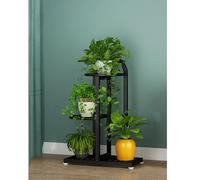 Tall Indoor Plant Stand - Modern Corner Planter Holder, Tiered Pot Rack for Multiple Houseplants, Space-Saving Design, Stylish Black Display (45.7 x 21.8 x 51.8 cm)