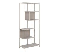 Tall Industrial Metal Bookcase 5 Tier Black Grey Modern Open Storage Unit
