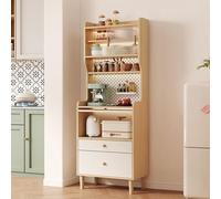 Tall Kitchen Pantry Cabinet Freestanding Storage Cupboard Wide Coffee Bar Workstation for Dining Room Bedroom OfficeBrown 187x60cm/73.6x23.6in
