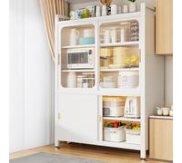 Tall Kitchen Pantry Cabinet with Adjustable Shelves & Doors, Freestanding Storage Cupboard for Bedroom, Dining Room & Office, Modern White Design (73.6"x31.5")