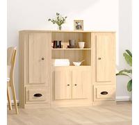 Tall Kitchen Storage Cabinet - Sonoma Oak Sideboard Pantry Cupboard & Living Room Bookcase, 3-Piece Engineered Wood Highboard for nized Spaces