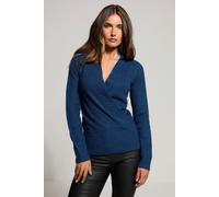 Tall Knitted Wrap Jumper Long Tall Sally Mid Navy 8-10