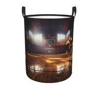 Tall Laundry Basket Basketball court Laundry Hamper Foldable Dirty Clothes bags Washable Toys Storage Basket Organizer Bins Basket for College Dorm, Bathroom, Bedroom