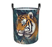 Tall Laundry Basket Tropical tiger Laundry Hamper Foldable Dirty Clothes bags Washable Toys Storage Basket Organizer Bins Basket for College Dorm, Bathroom, Bedroom