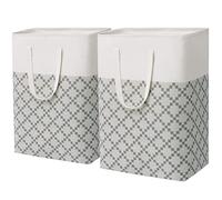 Tall Laundry Basket, Washing Baskets for Laundry Clothes Hamper for Towels Bedding Dirty Clothes Collapsible Laundry Bin Boho Laundry Baskets for Bedroom, Bathroom, Toys, 2 Pack, 75L, Grey