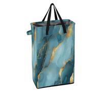 Tall Laundry Bin with Handles Laundry Baskets Stand up Kids Dirty Clothes Hamper for Nursery Marble Grey Turquoise