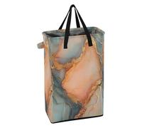 Tall Laundry Bin with Handles Tall Laundry Baskets Freestanding Boys Clothing Hamper for College Marble Peach Gold