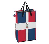 Tall Laundry Bin with Sturdy Handle Laundry Baskets Foldable Teen Girl Dirty Clothes Basket for Dorm Dominican Republic Flag