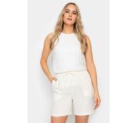 Long Tall Sally - LTS Tall Linen Tie Waist Shorts - Women's White