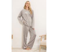 Tall Luxe Embossed Pyjama Set Long Tall Sally Stone 10-12