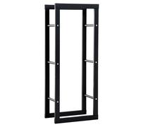 Tall Metal Firewood Log Holder Rack Double Tier Fireplace Log Storage Cradle