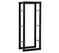 Tall Metal Firewood Log Holder Rack Double Tier Fireplace Wood Storage Stand