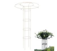 Tall Metal Garden Trellis for Climbing Plants - 120cm White Support Tower for Vines Tomatoes Roses - Indoor/Outdoor Plant Obelisk for Garden Decor