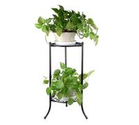 Tall Metal Plant Stand for Indoor & Outdoor Round Potted Holder Rack Multiple Supports for Planters Corner Garden Display Black 78x23.5 cm