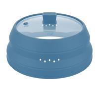 Tall Microwave Splatter Cover Glass Cover Guard Lid 5.8 inch Height with Collapsible Silicone for Food Pot Plate 10.5 inch Blue