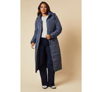 Tall Midi Luxe Padded Belted Coat Dorothy Perkins Blue 8