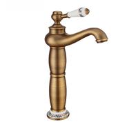 Tall Mixer Taps for Bathroom Basin Single Hole Hot and Cold Counter Top Basin Tap Single Handle Design,Antique