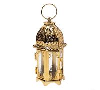 Tall Moroccan Lantern Iron Glass Candle Holder Tealight Holder for Garden Hanging Lantern Indoor Outdoor Wedding Table Centerpiece Gold Decorative Lantern Boho(2)