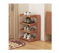 Tall Narrow Bamboo Shoe Rack - 4-Tier Vertical for Small Spaces Entryway Closet Corner Doorway - Space-Saving Stackable Shoe Storage Solution