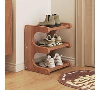 Tall Narrow Bamboo Shoe Rack 7Tier Vertical Storage Shelf Organizer for Entryway Hallway Closet CornerWooden Shoe Stand (3 Tier)