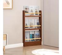 Tall Narrow Bookshelf 36 Tier Space Saving Wall Bookcase for Bedroom Living Room OfficeVersatile Organizer for Kids' Toys & BooksWalnut Finish 23.6" x 3.9" x 35.0"