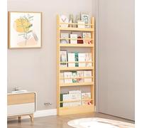Tall Narrow Bookshelf 5Tier Wall Bookcase for Bedroom Living Room & Office SpaceSaving Organizer for Kids' Toys & Books Behind Door Design 19.7" x 3.9" x 57.1"