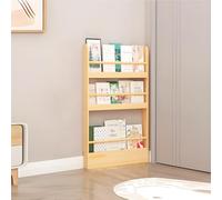 Tall Narrow Bookshelf36 Tier SpaceSaving Wall Bookcase for Bedroom Living Room OfficeIdeal Organizer for Kids' Toys & BooksNatural Finish 23.6" x 3.9" x 35.0"