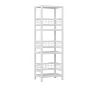 Tall Narrow Corner Shelf, Space-Saving Bookshelf Storage Rack, Open Etagere for Living Room and Bathroom, Ideal for Small Spaces, 51.1 in Tall