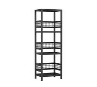 Tall Narrow Corner Shelf, Space-Saving Bookshelf Storage Rack, Open Etagere for Living Room and Bathroom, Ideal for Small Spaces, 51.1 in Tall