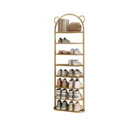 Tall Narrow Shoe Rack - 8-Tier Metal Shoe for Entryway Closet Garage Living Room - Stylish Gold Vertical Storage Solution