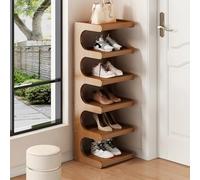 Tall Narrow Shoe Rack for Small Spaces Multifunctional Entryway Space-Saving Shoe Storage Solution Corner Display Shelf for Closet & Doorway