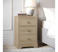 Tall Oak 3-Drawer Bedside Table - Alexander