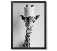 Tall Order Animal Toilet Poster, Funny Bathroom Wall Art Print Animals, Funny Wall Art Decor, A4 (Black Frame) - 32.7x24.1cm