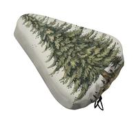 Tall Pine Tree Padded Bike Seat Cushion with Drawstring Soft Comfort Waterproof Bicycle Seat Cover, Wide Saddle Protection Covers Protector for Men Women for Exercise Mountain Road Bikes