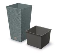 Tall Planter Flower Pot with Insert Indoor Outdoor Frost Resistant Home 6 Sizes