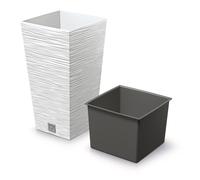 Tall Planter Flower Pot with Insert Indoor Outdoor Frost Resistant Home 6 Sizes