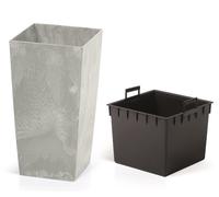 Tall Planter Flower Pot with Liner Garden Patio Home Concrete Design 10 Sizes UK