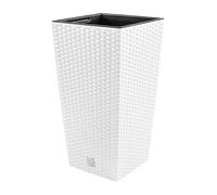 Tall Planter Square Flower Pot Outdoor Indoor Rattan Style 3 Colours 8 Sizes UK
