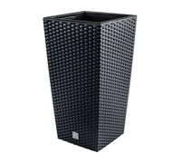 Tall Planter Square Flower Pot Outdoor Indoor Rattan Style 3 Colours 8 Sizes UK