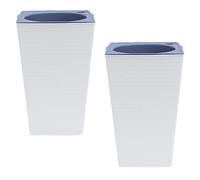 Tall Planter | Tall Square Plant Pots with Handle - 2 Multifunctional Flower Pots with Automatic Watering with Ventilation Holes for Indoor Plants, Flowers