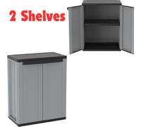Tall Plastic Cupboard Storage Outdoor Garden Cabinet 1 Internal and 4 Shelves