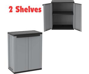 Tall Plastic Cupboard Storage Outdoor Garden Cabinet 1 Internal and 4 Shelves