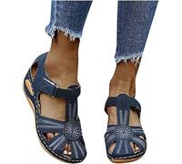 Tall Platform Sneaker Sandals for Women Open Toe Comfortable Shoes and Perfect Heels for Travel to The Beach AntideRapant Breathing Mu (Blue, 4)