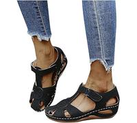 Tall Platform Sneaker Sandals for Women Open Toe Comfortable Shoes and Perfect Heels for Travel to The Beach AntideRapant Breathing Mu (Black, 7)